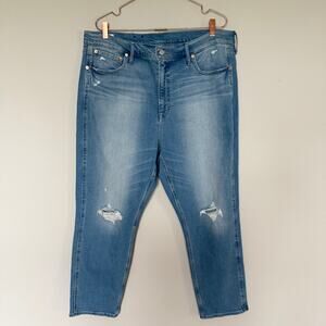 Gap Womens Vintage Slim High Rise Jeans Size 35/20R Blue Wash Denim Distressed